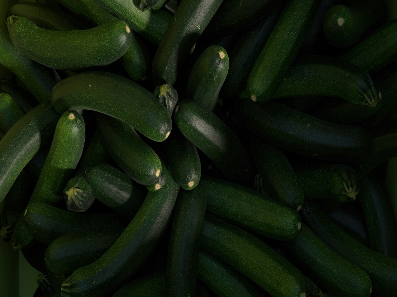 A photograph of green zucchini